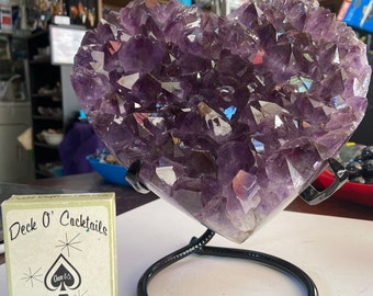 Amethyst Heart, On Stand, 11 lbs,  Show Piece, Gem Quality - Blessed