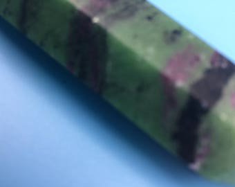 Zoisite (with ruby) Point, 4 inches tall - Blessed