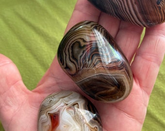 Sardonyx Agate. Tumbled, One (1) Piece, Large - Blessed