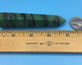 Zoisite (with ruby) Point, 3.75 inches tall - Blessed