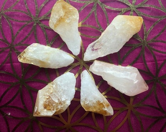 Citrine , Natural Rough Points - Blessed