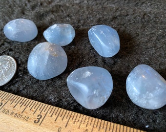 Celestite, Tumbled, Small, A+ - Blessed   One (1) Piece