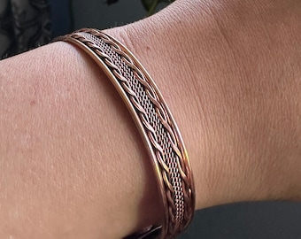 Copper Bracelet, adjustable solid tone, one (1) - Blessed
