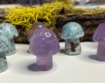 Crystal Mushroom, Amethyst or Lotus Jasper - Blessed