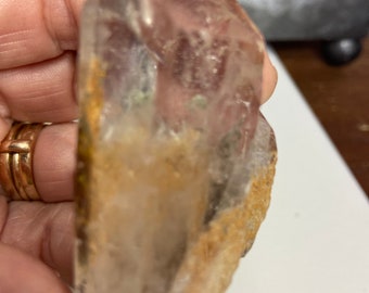 Garden Quartz with Epidote Inclusions, Raw Point, Medium, One (1) Piece - Blessed