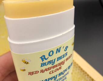 Red Raspberry Seed & Clove, Bee Happy Skin Rub, Ron's Busy Bees