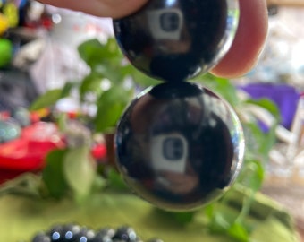 Magnetic Hematite, One (1) pair of 1 inch spheres-  Blessed