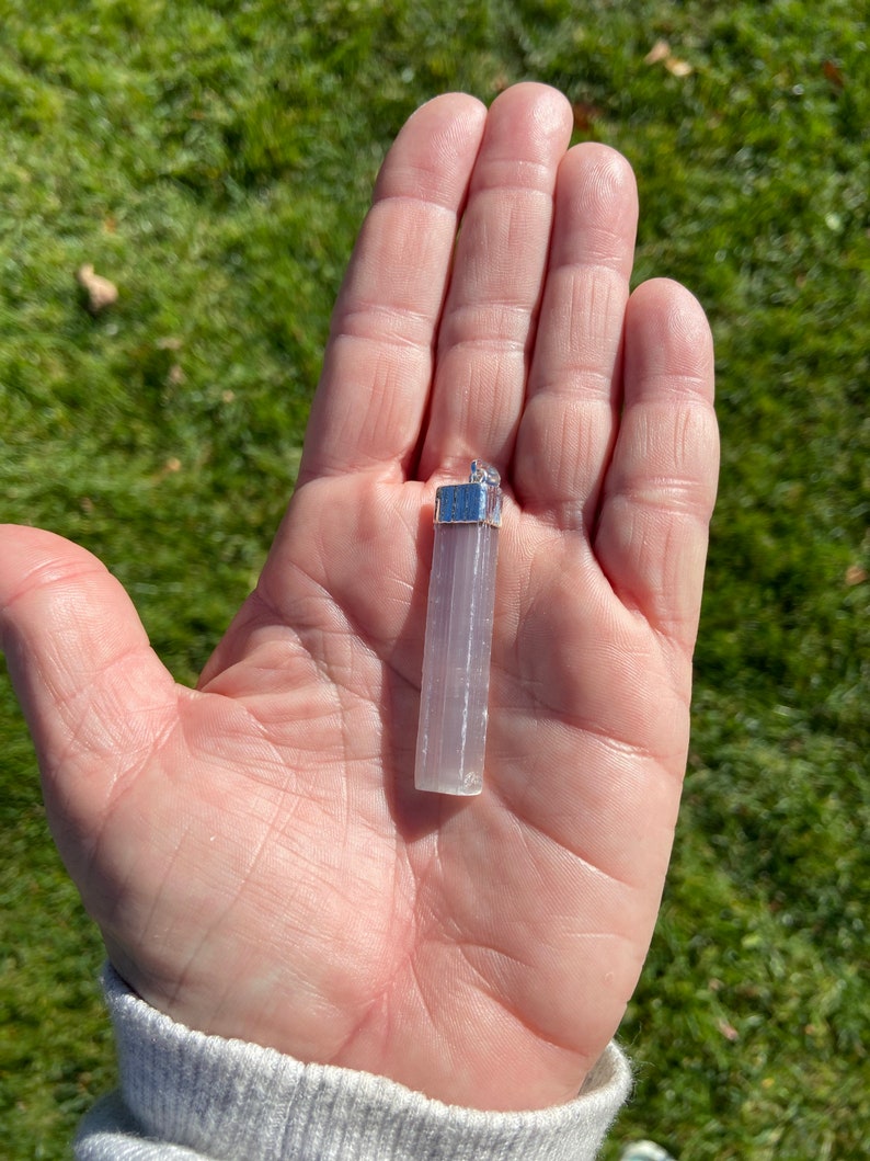 Selenite Pendant, one 1 piece Blessed image 3