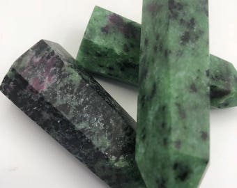 Zoisite (with ruby) Point, 3.50" x 1" - Blessed