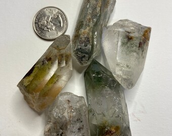 Garden Quartz with Epidote Inclusions, Raw Point, Small, One (1) Piece - Blessed