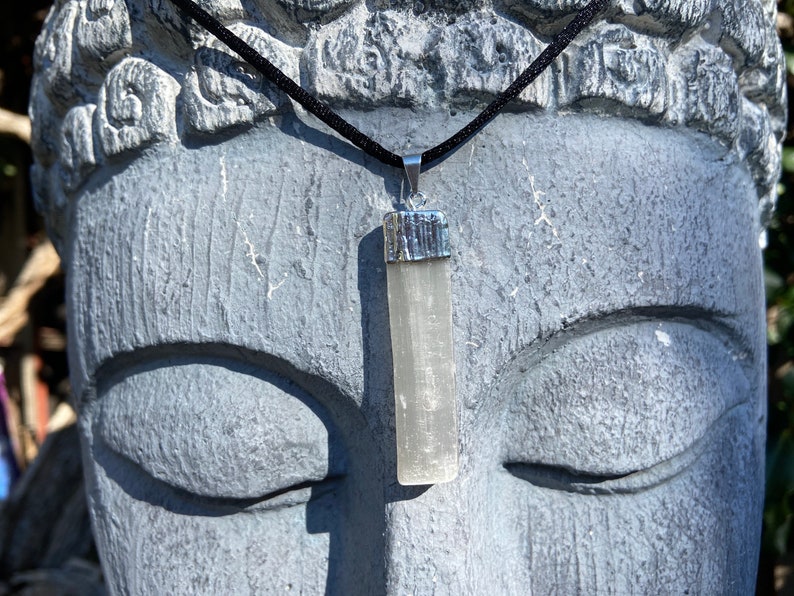 Selenite Pendant, one 1 piece Blessed image 1