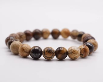 Painted Desert Bracelet / Picture Jasper / Tiger'a Eye / Gemstone Beaded Bracelet / Men & Women's Bracelet / Sigrid Anne Design