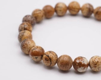 Bracelet en perles de jaspe illustré 8 mm | Bracelet unisexe | Bracelet de perles empilables | Sigrid Anne Design