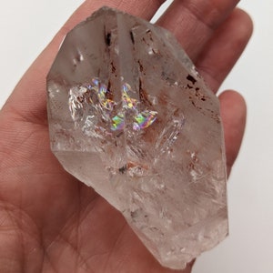 Quartz Crystal with Red Hematite Rainbow Inclusions Rock Collection Sigrid Anne Design image 2