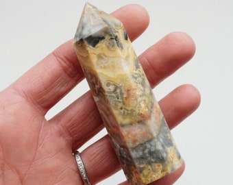 Crazy Lace Agate Crystal Tower | Large Agate Point | Mexican Crazy Lace Crystal | Free Standing Crystal | Sigrid Anne Design
