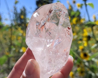 Quartz Crystal with Red Hematite | Rainbow Inclusions | Rock Collection | Sigrid Anne Design