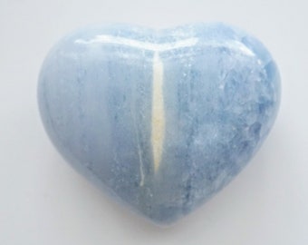 Blue Calcite Gemstone Heart | Polished Stone | Gemstone Heart