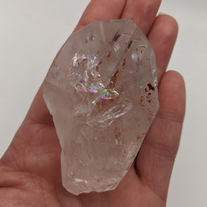 Quartz Crystal with Red Hematite Rainbow Inclusions Rock Collection Sigrid Anne Design image 5