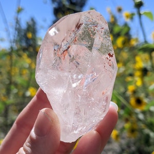 Quartz Crystal with Red Hematite Rainbow Inclusions Rock Collection Sigrid Anne Design image 4