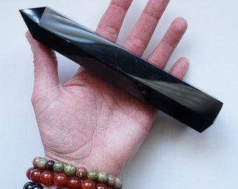 Large Black Obsidian Towers, Home Decor, Stocking Stuffer, Housewarming, Birthday Gift, Desk Accessories, For Witch