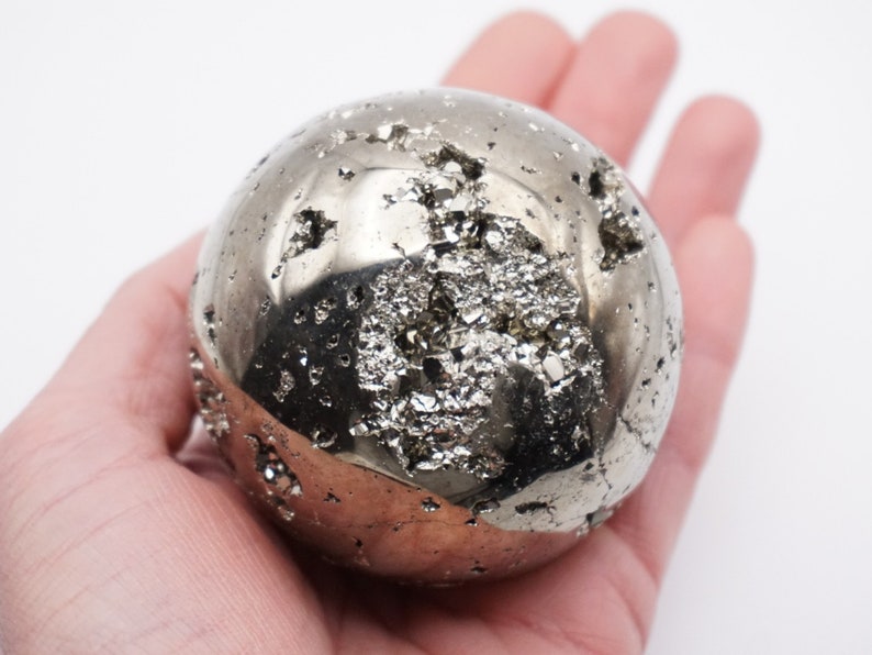 Pyrite Crystal Orb Crystal Ball Pyrite Specimen Home Decor Birthday Gift Unique Minerals imagem 2