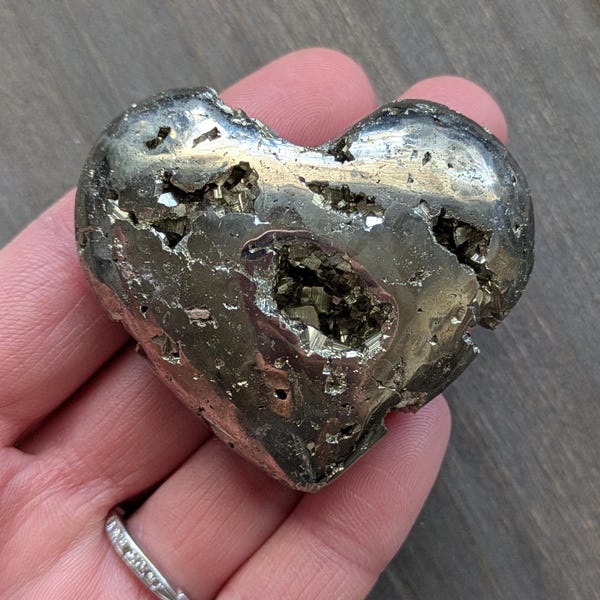 Pyrite Crystal Heart | Rocks & Minerals | Fools Gold | Home and Living | Home Decoration | Valentine Gift | For Her