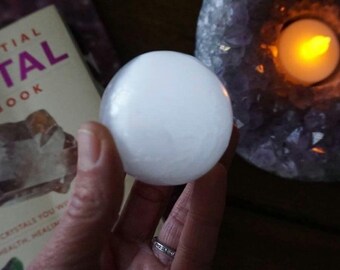 Selenite Crystal Sphere | Medium Selenite Orb | Housewarming | Home Decor | Selenite Crystal  | Gift | Sigrid Anne Design