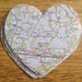 Vintage Map Hearts, 4 Inch Die Cut Hearts, Vintage Wedding Bunting, Scrapbooking, Card-Making, Altered Journals,