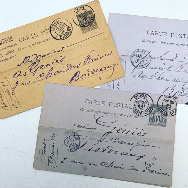 3 Vintage French Postcards Handwritten Postcards From Etsy
