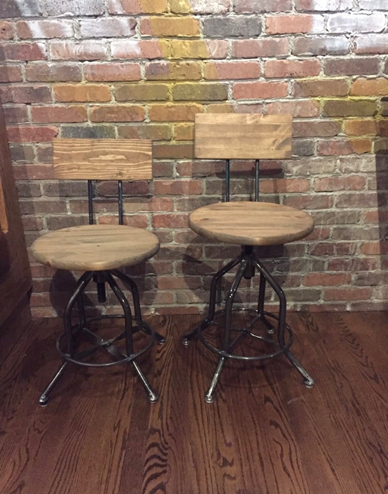 Rustic bar stool industrial Bar Stool Commercial Wood & Etsy