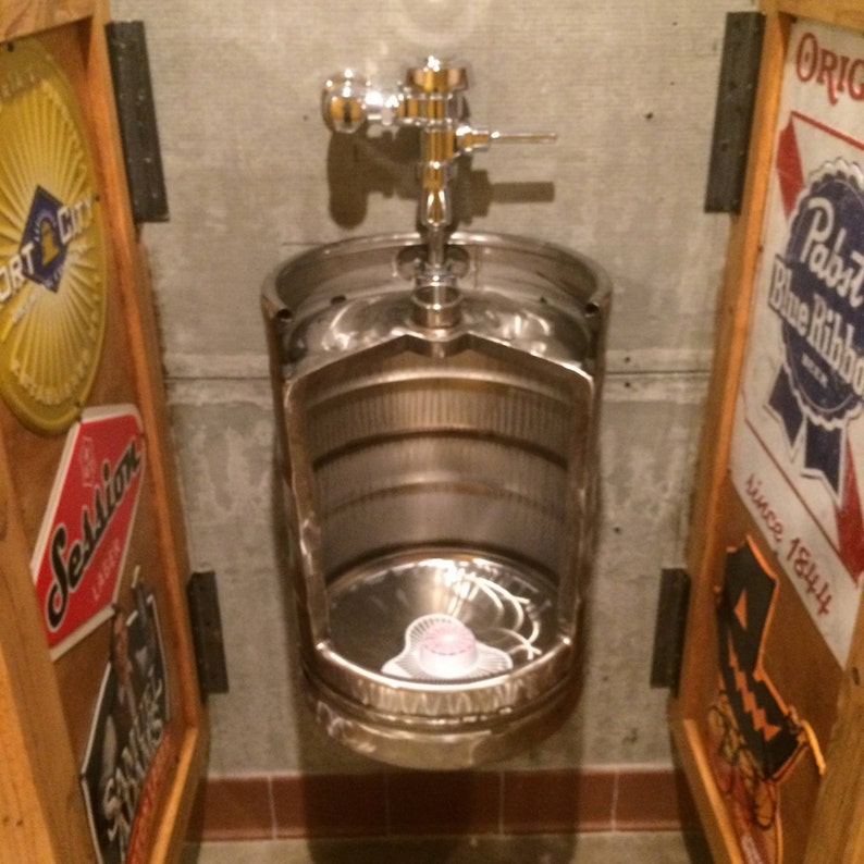 Beer Keg Urinal for Sale Stainless Urinal for bars keg Etsy