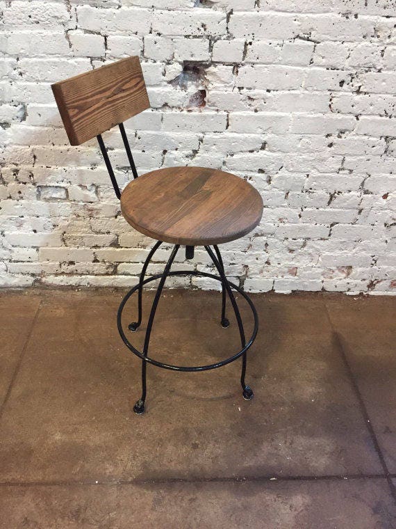 Bar Stools Swivel Counter Stools Steel & Wood Counter Etsy