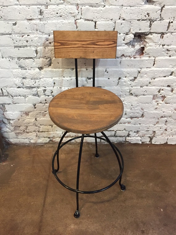 Kitchen Bar stools Swivel Bar Stools Steel & Wood Counter Etsy