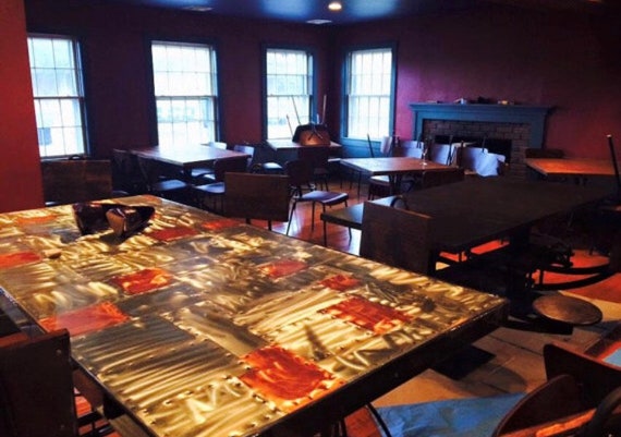 Copper And Zinc Custom Table Top Or Bar Top With Epoxy Fill Etsy