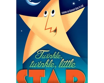 Twinkle twinkle little star poster FREE SHIPPING