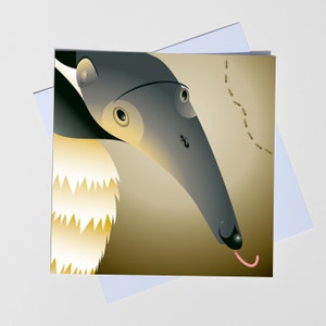 Carte de vœux blanche de portrait de Anteater