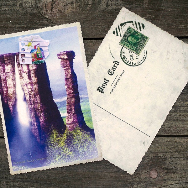 Up Movie Paradise Falls Postcard