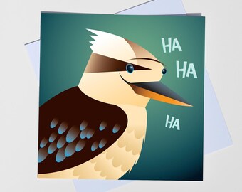Kookaburra portrait blank greeting card