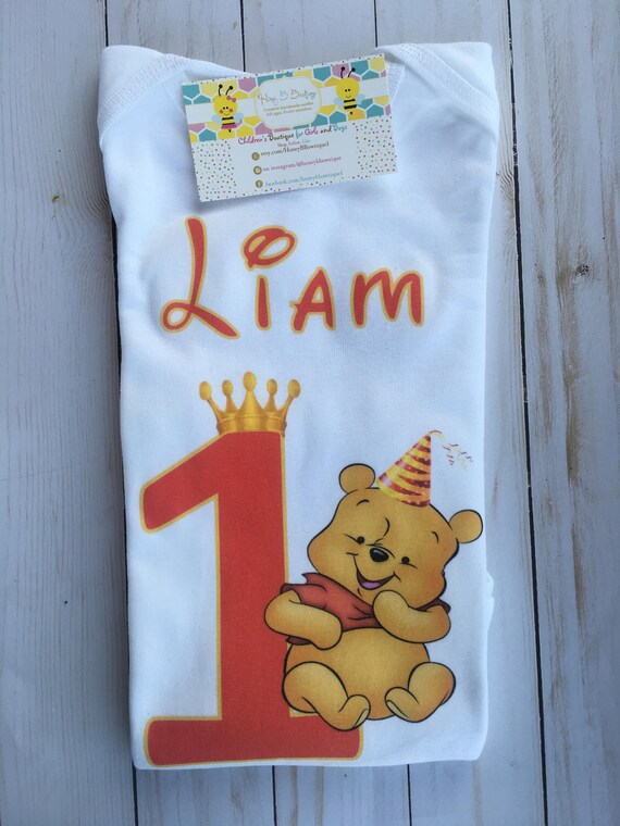 winnie the pooh 1st birthday shirt