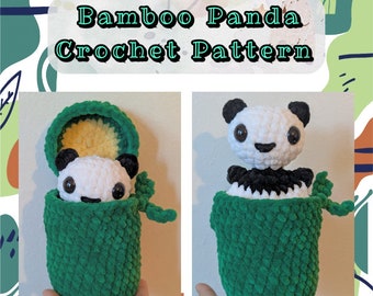 Bamboo Panda Crochet Pattern – Pop In & Out Amigurumi Plush PDF