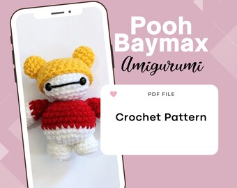 Nurse Robot with Honey Bear Ear Hat Amigurumi Pattern | Beginner Crochet Plush PDF
