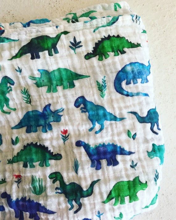 dinosaur muslin swaddle