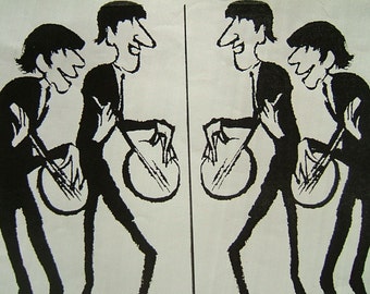 THE BEAT - An 11" x17" of "The Boys in the Band" on off white, heavier oversize paper, ink sketch. Copy