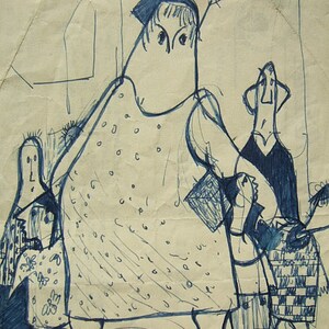 GOON? Goons at Work - szkic piórem i tuszem postaci Goony'ego, ok. 1962, kopia na papierze bezkwasowym.