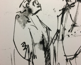 The Russian Spies, copy of Tissue and ink art on 8.5 x 11"  paper,  a print.