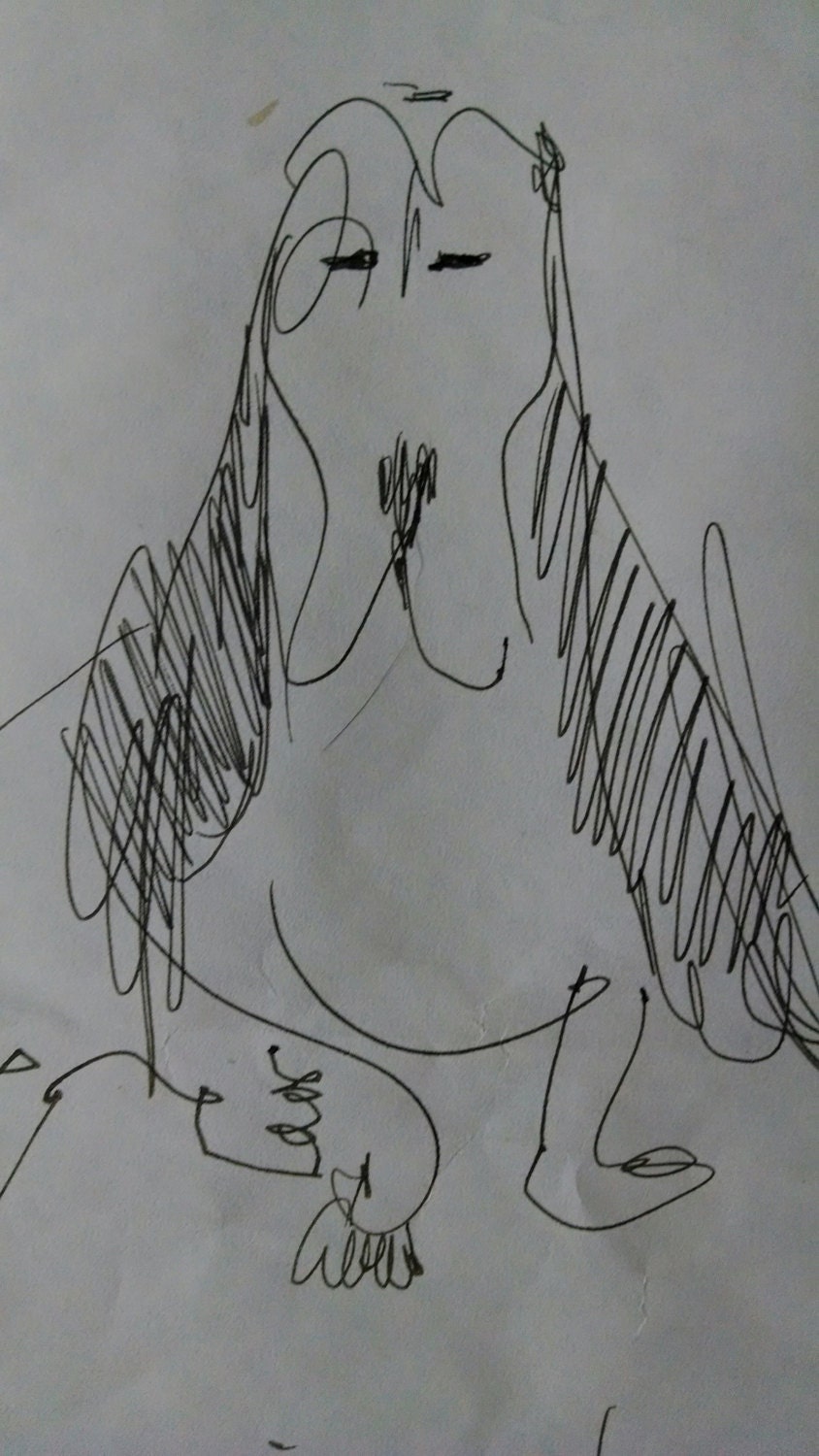 BAXTER the  Bassett from NYC; a proud Bassett; copy ofl sketch by Dorothy Messenger, ink, on 8.5 x 11 , FREE Shipping in U.S.A.