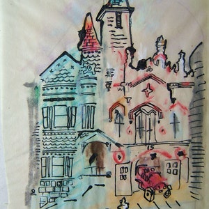 THE OLD FIREHOUSE - Piccola chiesa, il vero titolo è "Old Firehouse"/ Probabilmente in Europa. Su carta da incorniciare 8,5x11" in toni naturali.