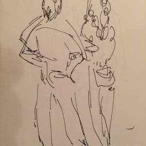 The Standing Duo, kopia oryginału, na papierze bezkwasowym, autorstwa mojej matki, Dorothy Messenger - BEZPŁATNA wysyłka w USA.
