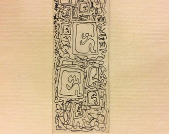 The Maze -  about 1970,  framed original, in glass, rare, the original, by Dorothy Messenger ca. 1965