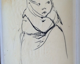 Niña sueca - boceto, copia. Pluma y tinta. Copia del original; consultar precio. ENVÍO GRATIS. En EE. UU., la talla grande está en oferta.